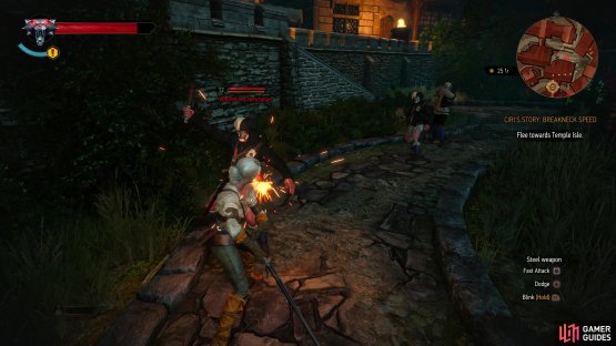 You’ll start this quest out fending off several of Whoreson Junior’s Henchmen,
