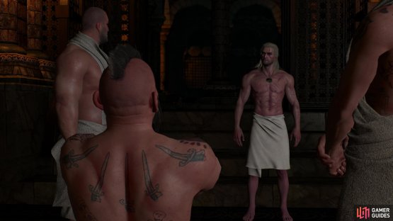 Meet with various gang leaders in the bathhouse as part of the quest &ldquo;Get Junior&rdquo;,