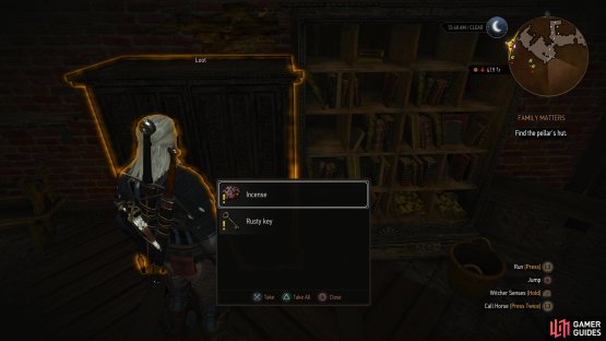 Search a dresser in Tamara&rsquo;s room to find some Incense and a Rusty Key,