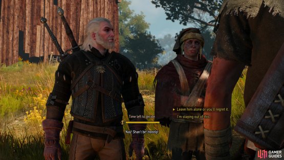 Approach some bandits and pick the option &ldquo;Leave him alone or you&rsquo;ll regret it.&rdquo; to pick a fight and start this quest.