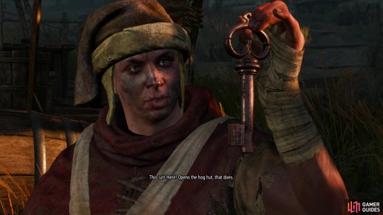 then talk to Yontek again and he&rsquo;ll give you a key to the &ldquo;hog hut&rdquo;.