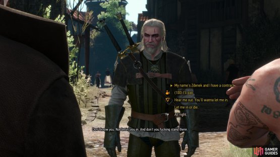 Failing that you can bribe the Bouncers or use Axii on them.