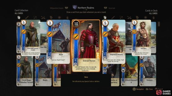 Once you finally get him to play, defeat Dijkstra and he&rsquo;ll give you the Esterad Thyssen card.