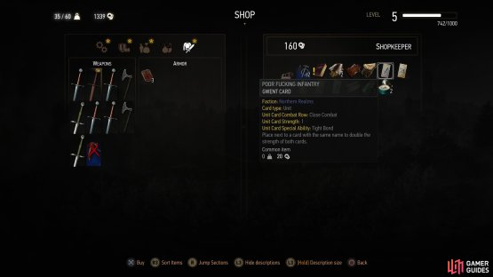 and a few of them will also sell Gwent cards!