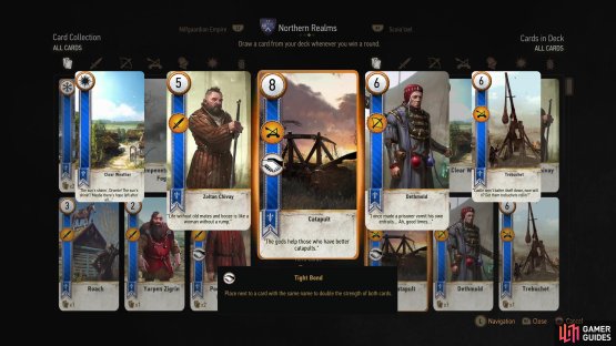 You can get a number of useful cards here, including cards like Catapult, which have the Tight Bond ability.