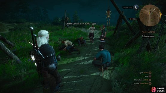 Near the Hangman&rsquo;s Alley signpost you&rsquo;ll stumble upon a lynch mob preparing to hang a Nilfgaardian.