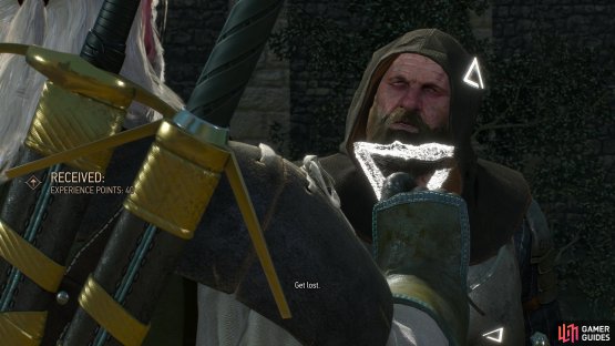 There&rsquo;s not a lot you can gain out of this quest, but using Axii on the man will net you the most EXP.