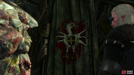 You can then have Geralt attempt to paint the Redanian coat of arms, which makes the Rock Troll happy,