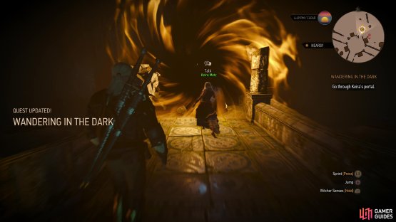 In his haste, Geralt will bid Keira to open a portal.