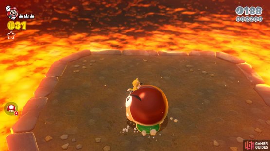 A Ground Pound will defeat the Galoomba in a single hit