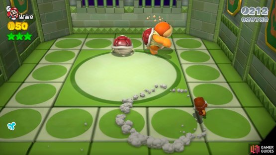 Boom Boom will summon additional shells while spinning in this battle