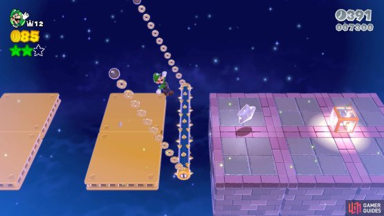 Patience is the key to getting past the swinging spiked rollers