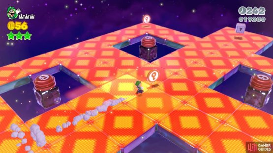 You need to collect all five Key Coins while always moving and dodging the Ring Burners