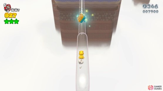 You have to get on top of the pipe after the checkpoint to get the Stamp