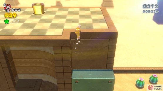 The top of this wall will have a golden pipe that leads to a bonus area