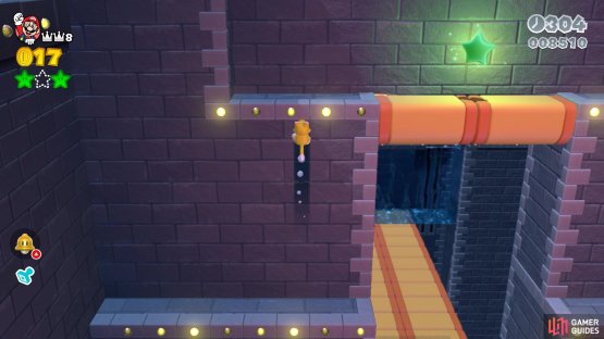 Right after Plessie, climb the walls here to find the second Green Star