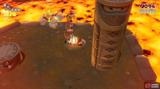 The Fire Bro is on top of the Goomba Tower