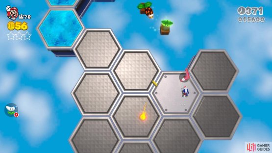 Use the boomerang to reach the first Green Star on the block