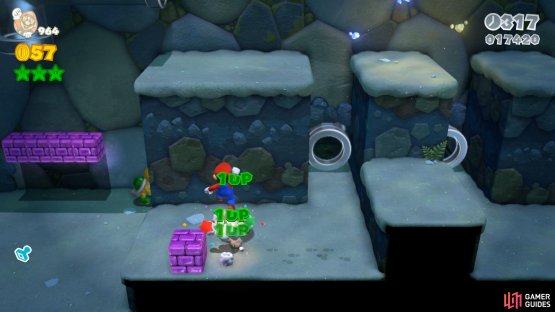The Koopa shell can be used to gain a lot of lives