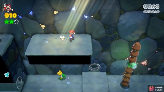 The third Green Star is amongst the Goomba stack