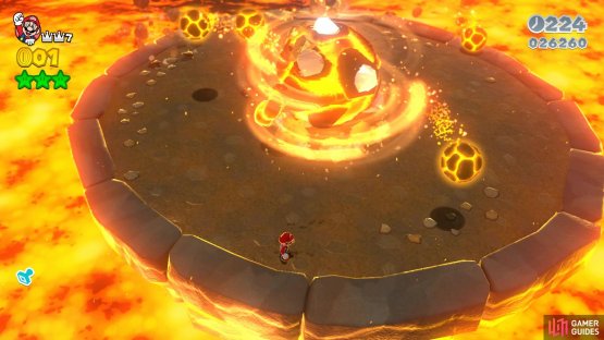 The lava rocks shot out by Boss Brolder are completely random