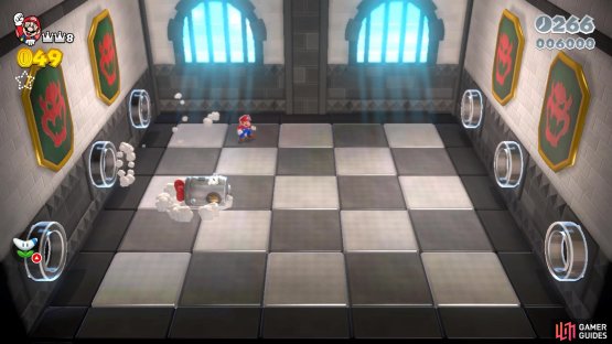 causing him to become small enough to damage