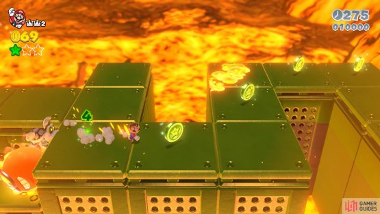 You will need to collect the coins in order to get the second Green Star