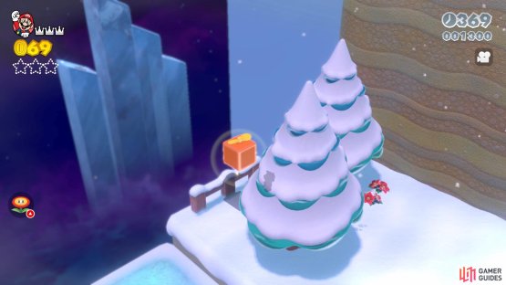 Look behind this tree to find a Propeller Box
