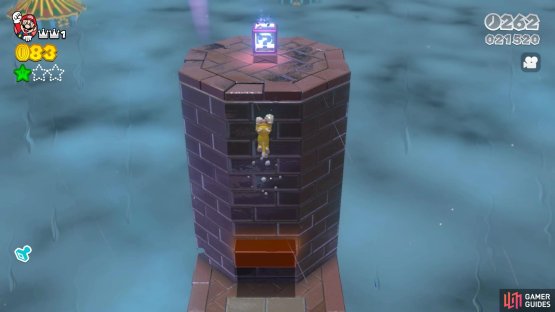 Climb this wall to find a Mystery Box and the second Green Star