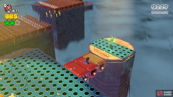 The third Green Star is on this small platform just past all of the spikes