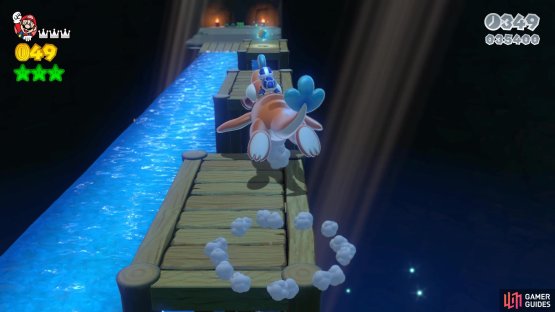 The Stamp is on a wooden platform in the Plessie section