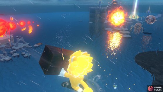 Bowser will jump far away to shoot fireballs