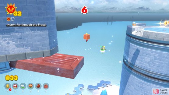 The last jump will be a long one and requires the Propeller Block