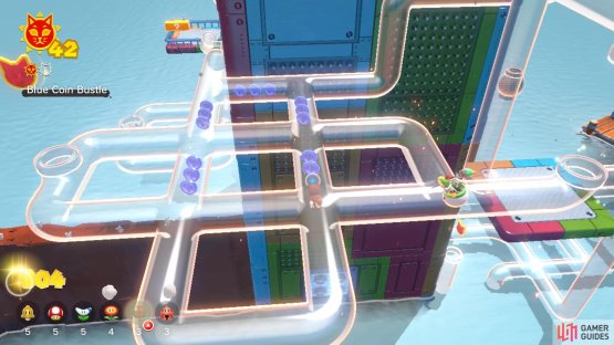 You will want to follow a specific path in order to collect the blue coins