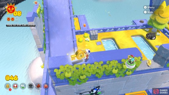The location of the key needed to unlock the cage