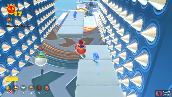 It can be annoying getting the blue coins on the clouds