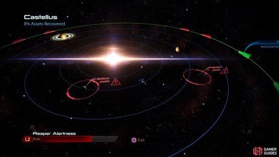 Points of interest in the Castellus system.