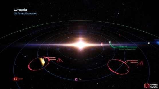 Points of interest in the Utopia system.