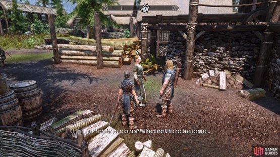 Speak with Gerdur or Alvar in Riverwood.