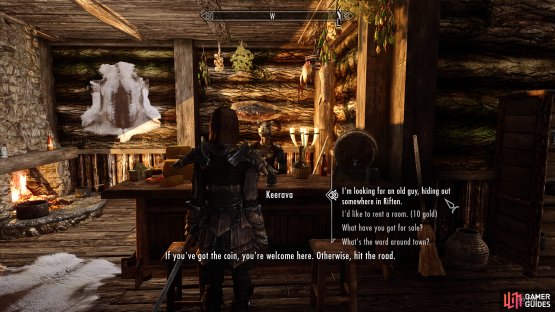If you&rsquo;d rather speak with Keerava, you&rsquo;ll find her in the nearby tavern, The Bee and Barb.