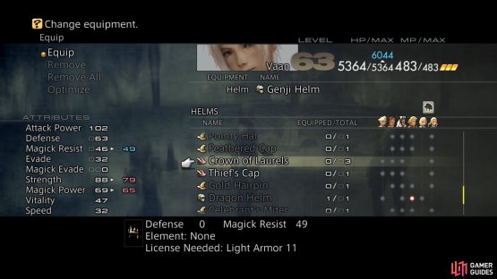 while Crown of Laurels is a useful piece of headgear.