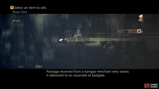 A Bangaa merchant will give you a Small Package to deliver. You can sell it off