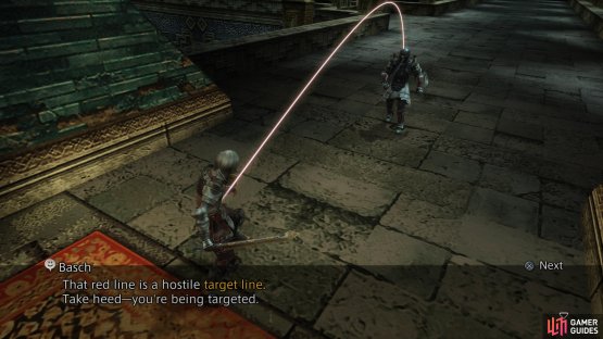 Red lines indicate than an enemy is targeting you (or another party member)