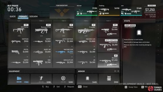 Each round you&rsquo;ll be able to purchase weapons with the money on hand.