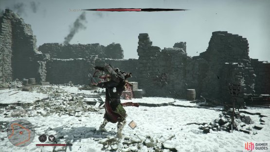 Get too close to The Staglord, and he can easily grapple you and throw you to the ground.