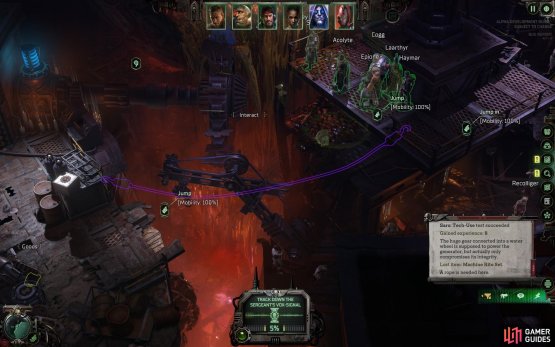 Level design is much more dense and confident in Dark Heresy, with more verticality, skill checks and interactable objects.