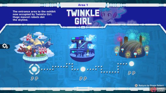 Twinkle Girl&rsquo;s stage takes place across three areas, each with its own boss at the end.
