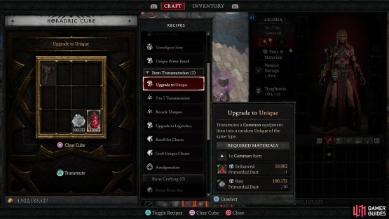 The Horadric Cube can be used to recycle or refine gear,