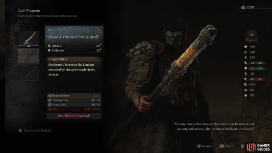You can craft weapons and armor with the various materials you find.