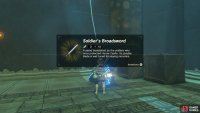 Inside is a Soldier&rsquo;s Broadsword. Not worth the effort unless the other weapons fell off the edge.